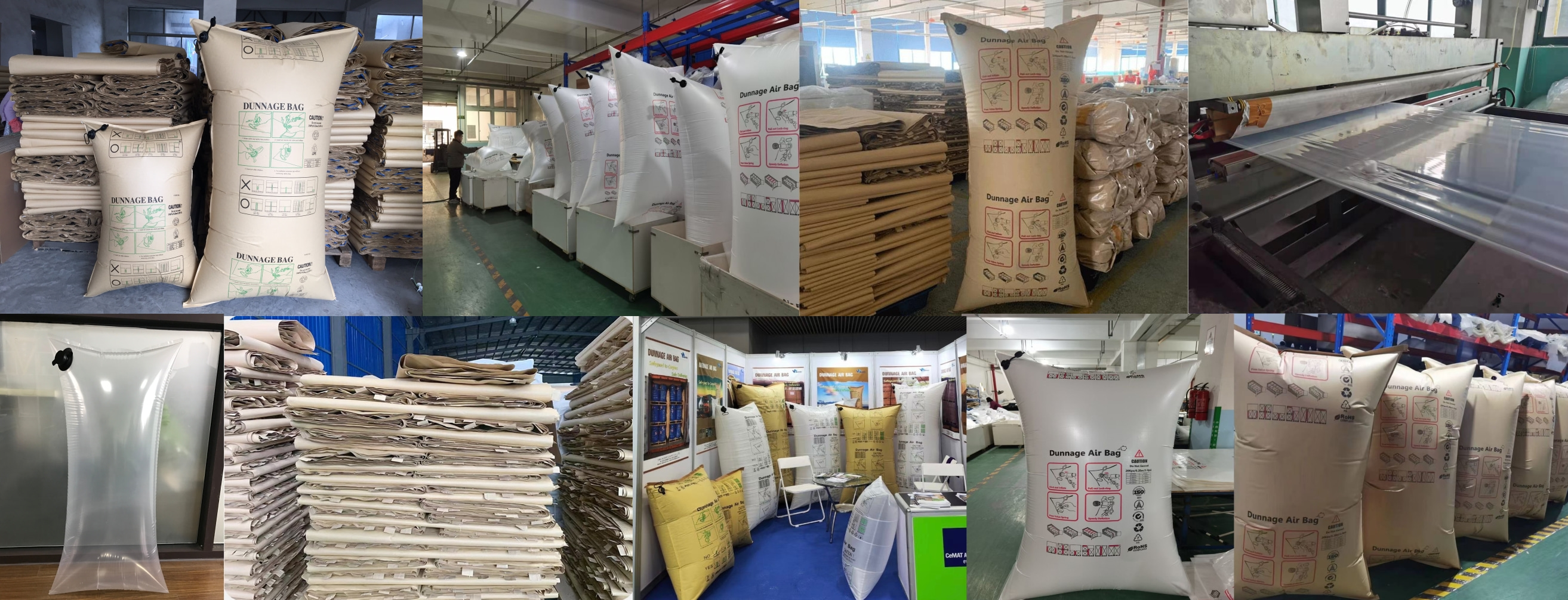 Handle dunnage airbag for container loading secure